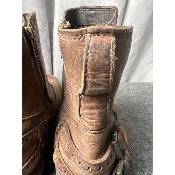 UGG Australia Orion Buckled Zip-Up Moto Buckle Leather Booties 1007769 Stout 9.5 - Picture 5 of 9